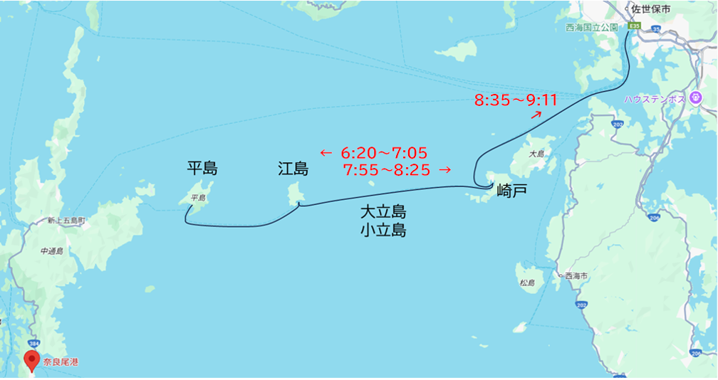 崎戸商船航路図