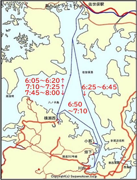 瀬川汽船航路図