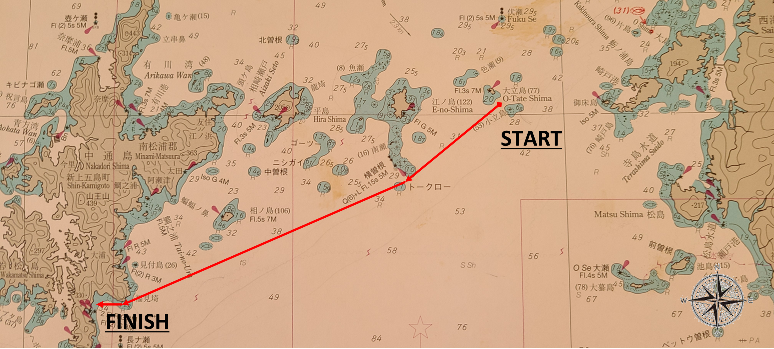 奈良尾ヨットフェスタ・レースコース図