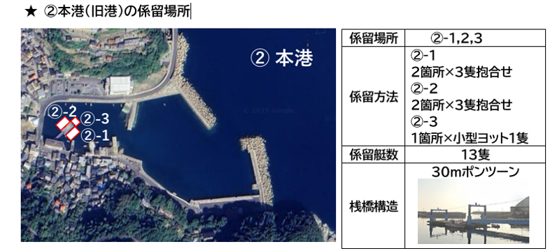 奈良尾本港係留場所